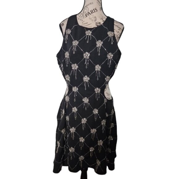 ASOS Women's Black Open Side Dress NWT US12 - Picture 1 of 12